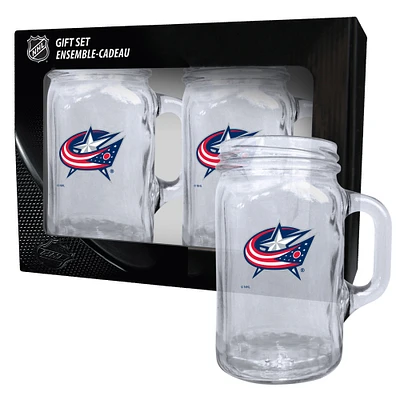 Columbus Blue Jackets 2-Pack 16oz. Mason Mug Set