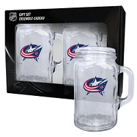 Columbus Blue Jackets 2-Pack 16oz. Mason Mug Set