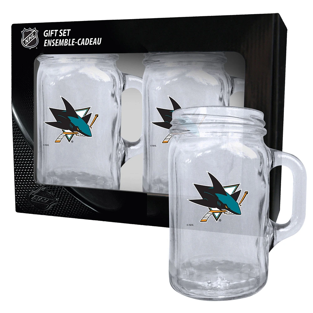 San Jose Sharks 2-Pack 16oz. Mason Mug Set