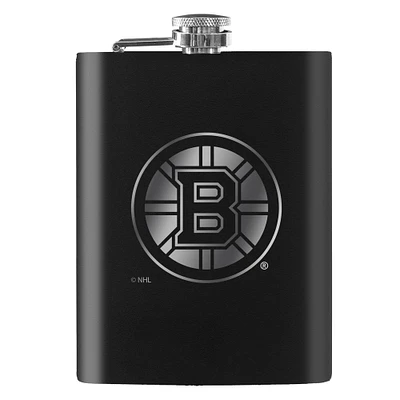 Black Boston Bruins 8oz. Laser Etched Flask