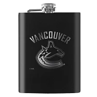 Black Vancouver Canucks 8oz. Laser Etched Flask