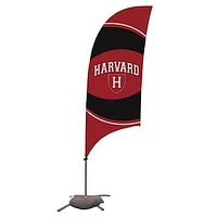 Harvard Crimson 7.5' Swirl Razor Feather Flag with Base