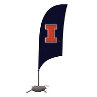 Illinois Fighting Illini 7.5' Logo Razor Feather Flag with Base