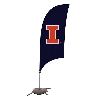 Illinois Fighting Illini 7.5' Logo Razor Feather Flag with Base