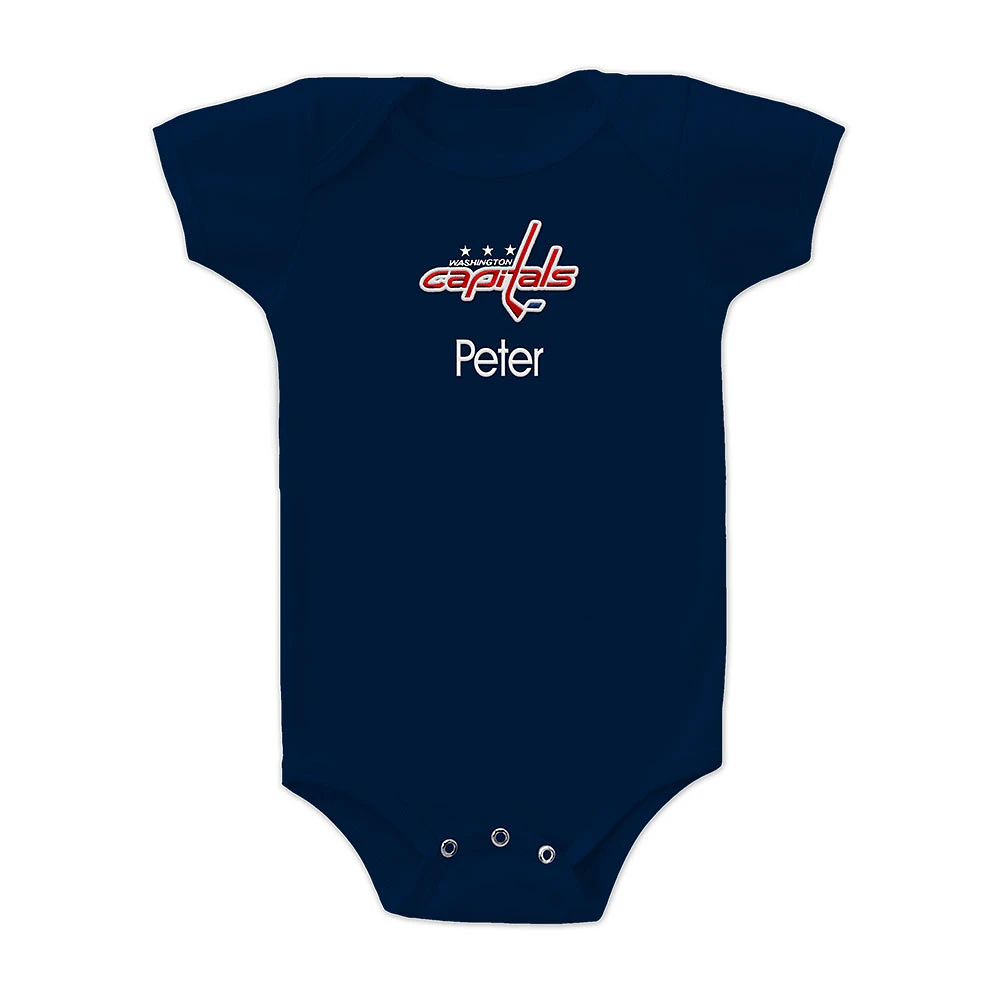 Infant Navy Washington Capitals Personalized Bodysuit