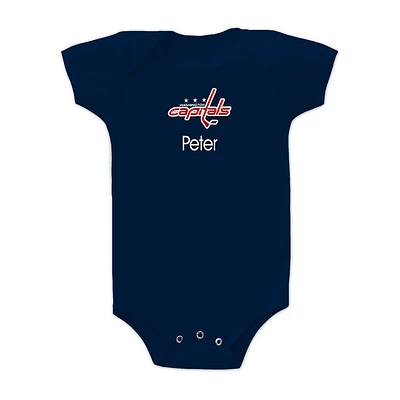 Infant Navy Washington Capitals Personalized Bodysuit