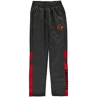 Youth Colosseum Heathered Charcoal Louisville Cardinals Fleece Pants