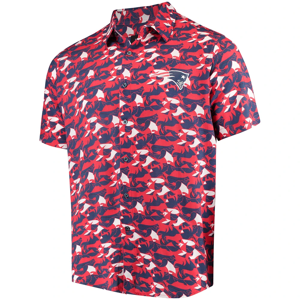 Men's Navy/Red New England Patriots NFLxFIT Quicksnap Woven Shirt