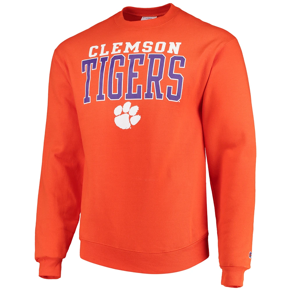 Men's Champion Orange Clemson Tigers Core Powerblend Crew Neck Sweatshirt