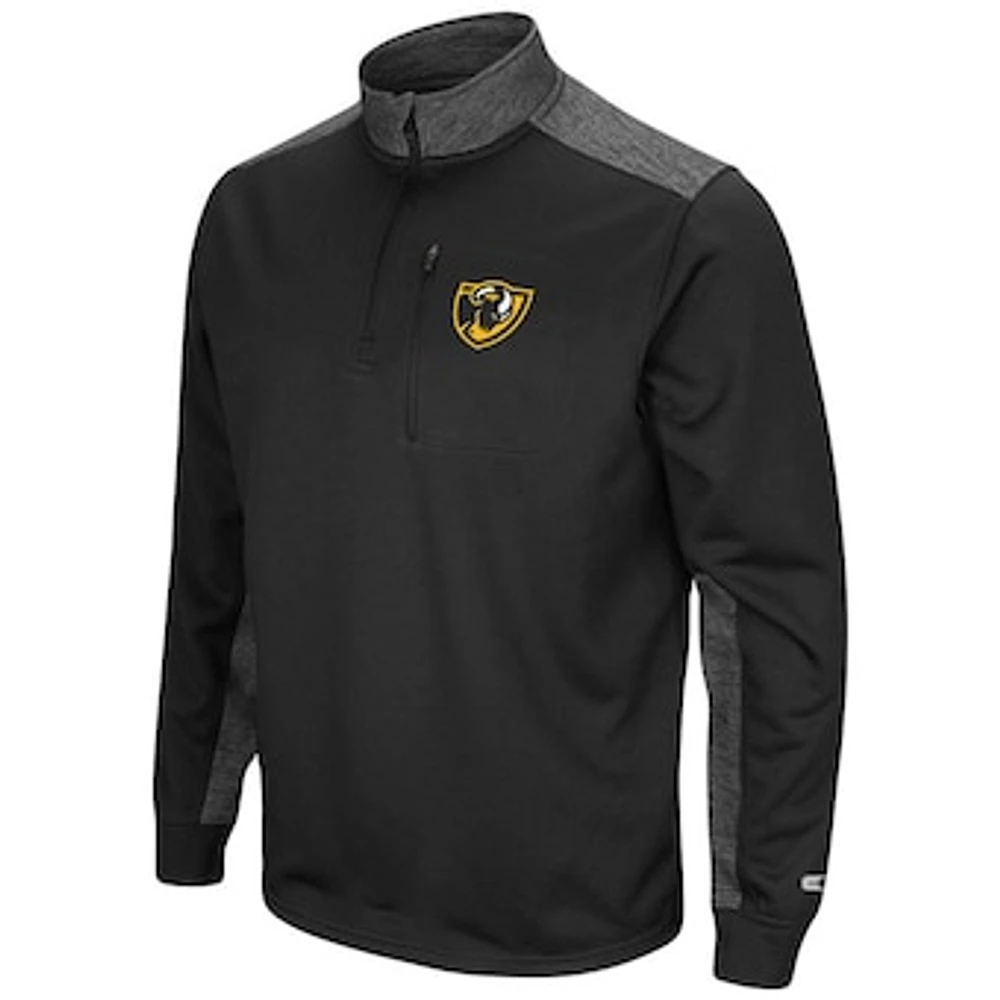 Men's Colosseum Black/Charcoal VCU Rams Samir Quarter-Zip Fleece Jacket