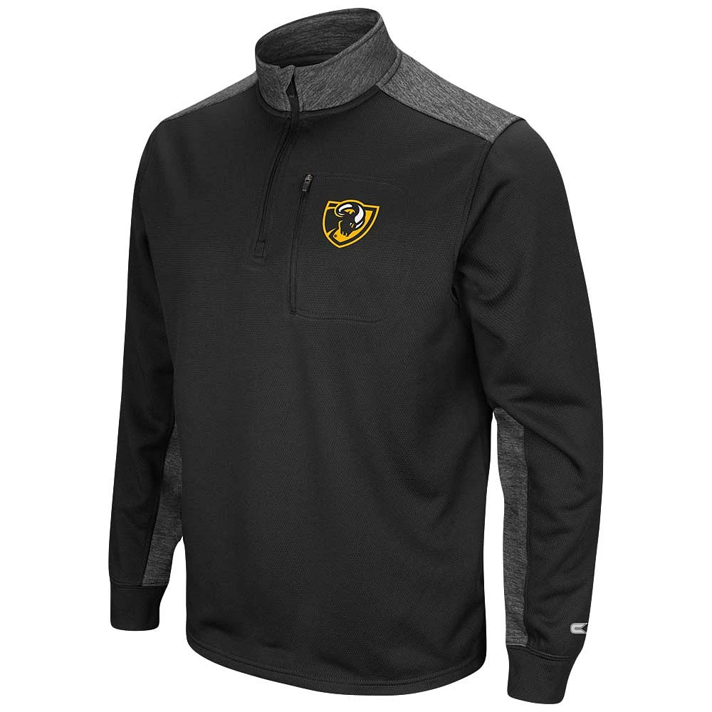 Men's Colosseum Black/Charcoal VCU Rams Samir Quarter-Zip Fleece Jacket