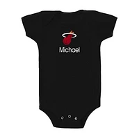 Infant Black Miami Heat Personalized Bodysuit