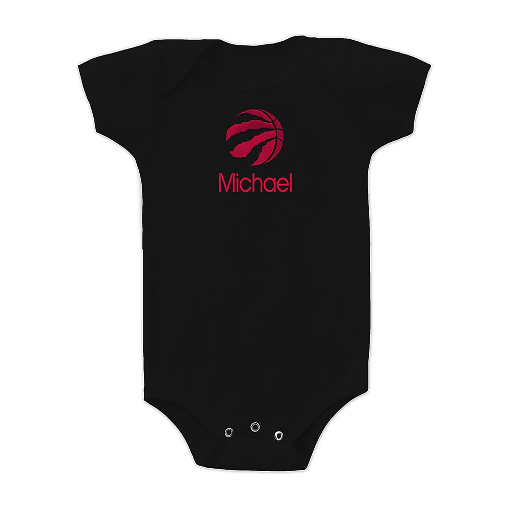 Infant Black Toronto Raptors Personalized Bodysuit