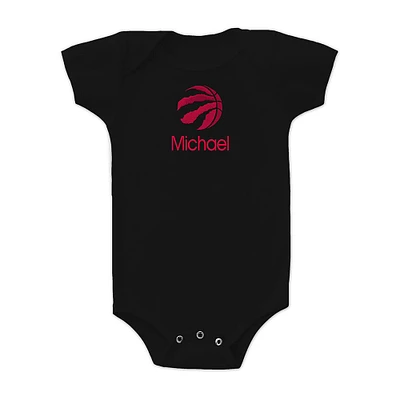 Infant Black Toronto Raptors Personalized Bodysuit