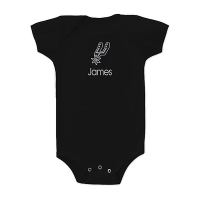 Infant Black San Antonio Spurs Personalized Bodysuit