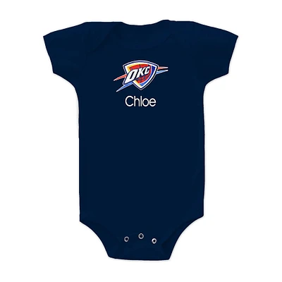 Infant Navy Oklahoma City Thunder Personalized Bodysuit