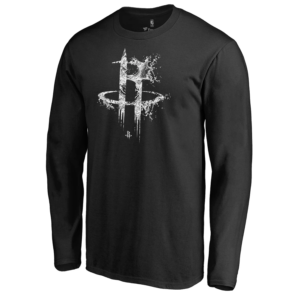 Men's Black Houston Rockets Splash Long Sleeve T-Shirt
