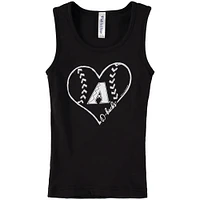 Girls Youth Soft as a Grape Black Arizona Diamondbacks Cotton Tank Top