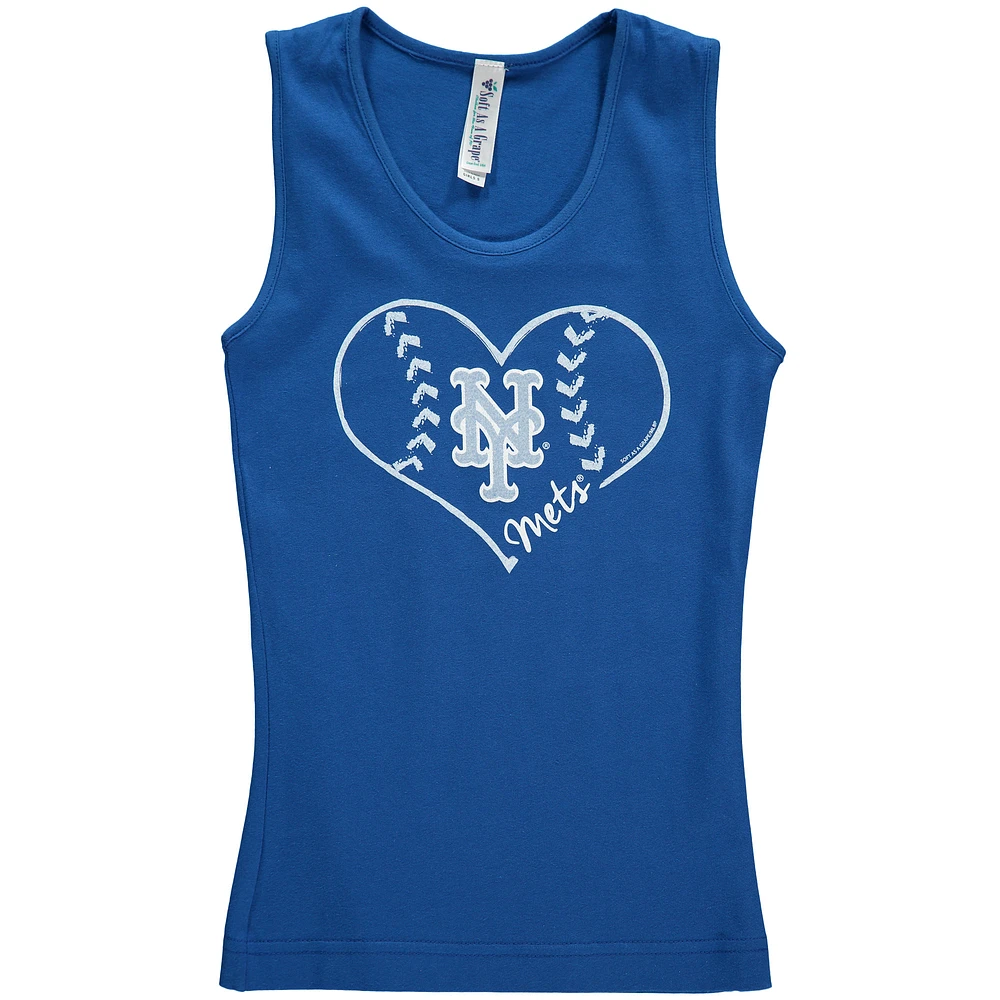 Girls Youth Soft as a Grape Royal New York Mets Cotton Tank Top