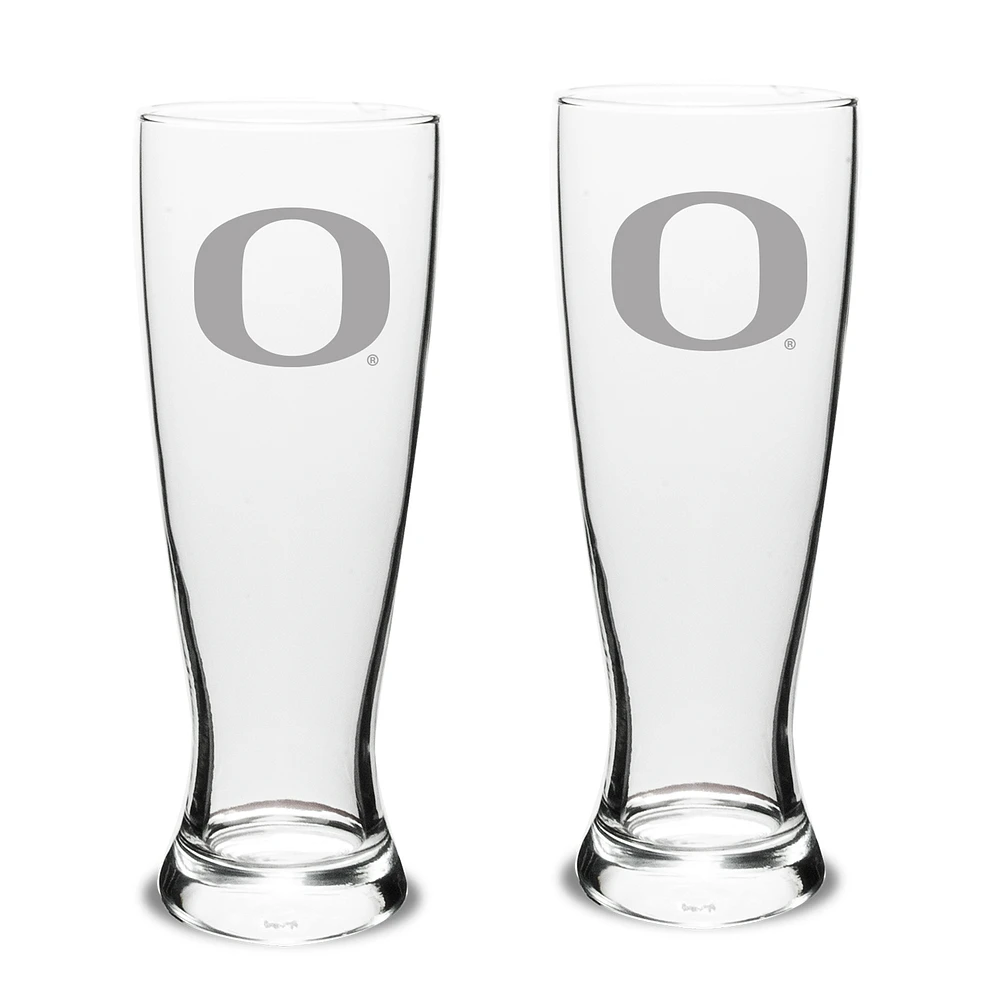 Oregon Ducks Set of 2 Stylish University Pilsner Glasses