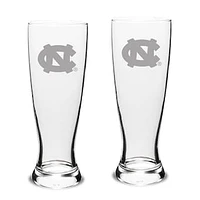 North Carolina Tar Heels Set of 2 Stylish University Pilsner Glasses