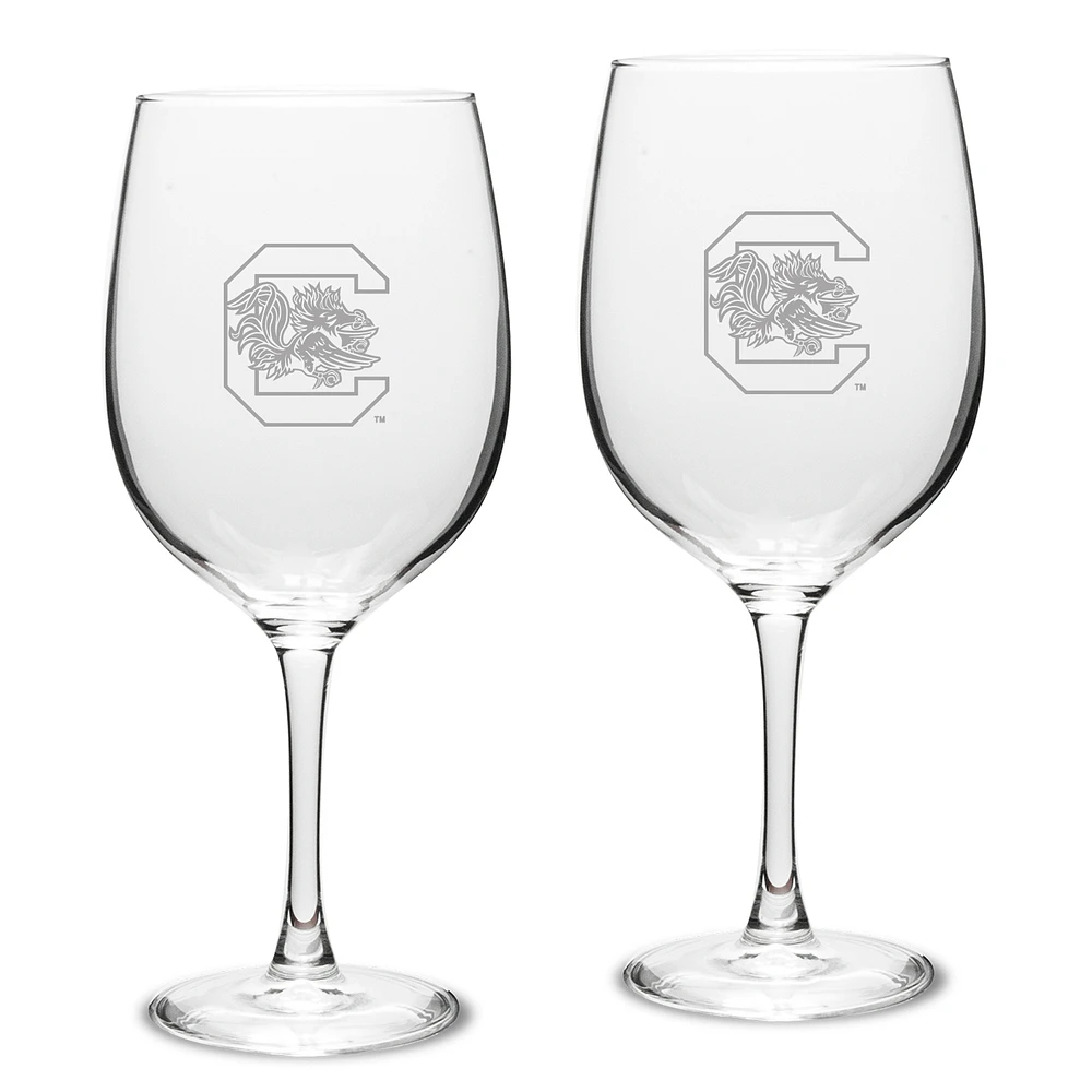South Carolina Gamecocks Set of 2 Traditional Robusto Red Wine Table Glasses