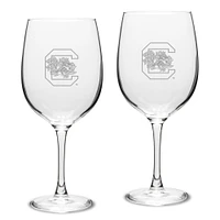 South Carolina Gamecocks Set of 2 Traditional Robusto Red Wine Table Glasses