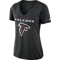 Women's Nike Heathered Black Atlanta Falcons Performance V-Neck T-Shirt