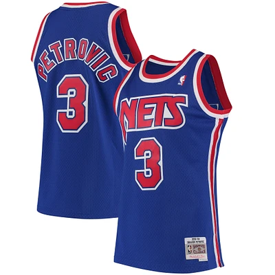 Men's Mitchell & Ness Drazen Petrovic Royal New Jersey Nets 1992/93 Hardwood Classics Swingman Jersey