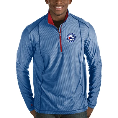 Men's Antigua Royal Philadelphia 76ers Tempo Half-Zip Pullover Jacket