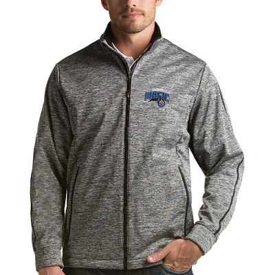 Men's Antigua Heather Gray Orlando Magic Golf Full-Zip Jacket