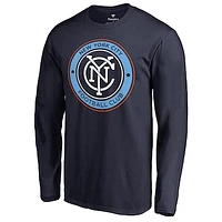 Men's Navy New York City FC Primary Logo Long Sleeve T-Shirt