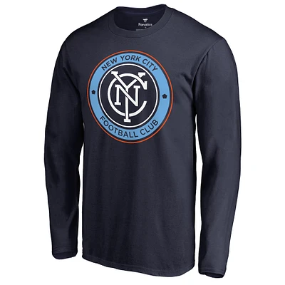 Men's Navy New York City FC Primary Logo Long Sleeve T-Shirt