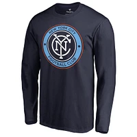 Men's Navy New York City FC Primary Logo Long Sleeve T-Shirt
