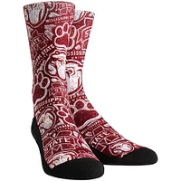 Women's Rock Em Socks Mississippi State Bulldogs Logo Sketch Crew Socks