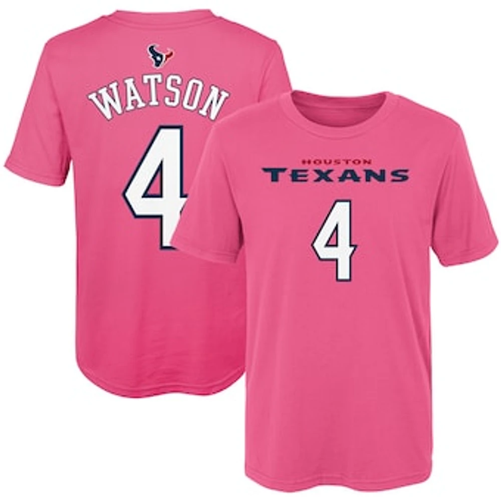 Girls Preschool Deshaun Watson Pink Houston Texans Player Mainliner Name & Number T-Shirt