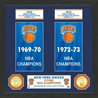 Highland Mint New York Knicks 15" x 12" 2-Time NBA Finals Champions Banner Bronze Coin Photo Mint