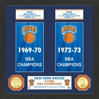 Highland Mint New York Knicks 15" x 12" 2-Time NBA Finals Champions Banner Bronze Coin Photo Mint