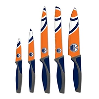 Blue Edmonton Oilers 5-Piece Kitchen Knife Set