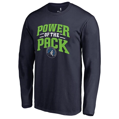 Men's Navy Minnesota Timberwolves Power of the Pack Hometown Collection Long Sleeve T-Shirt