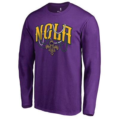 Men's Purple New Orleans Pelicans NOLA Beads Hometown Collection Long Sleeve T-Shirt