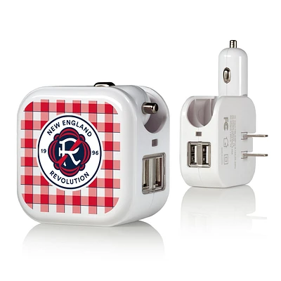 New England Revolution Gingham 2-In-1 USB Charger