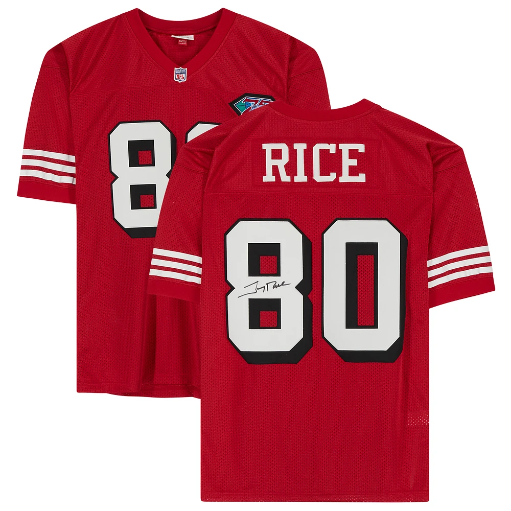 Jerry Rice San Francisco 49ers Autographed Red Mitchell & Ness Authentic Jersey