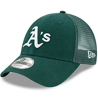 Men's New Era Green Oakland Athletics Trucker 9FORTY Adjustable Snapback Hat