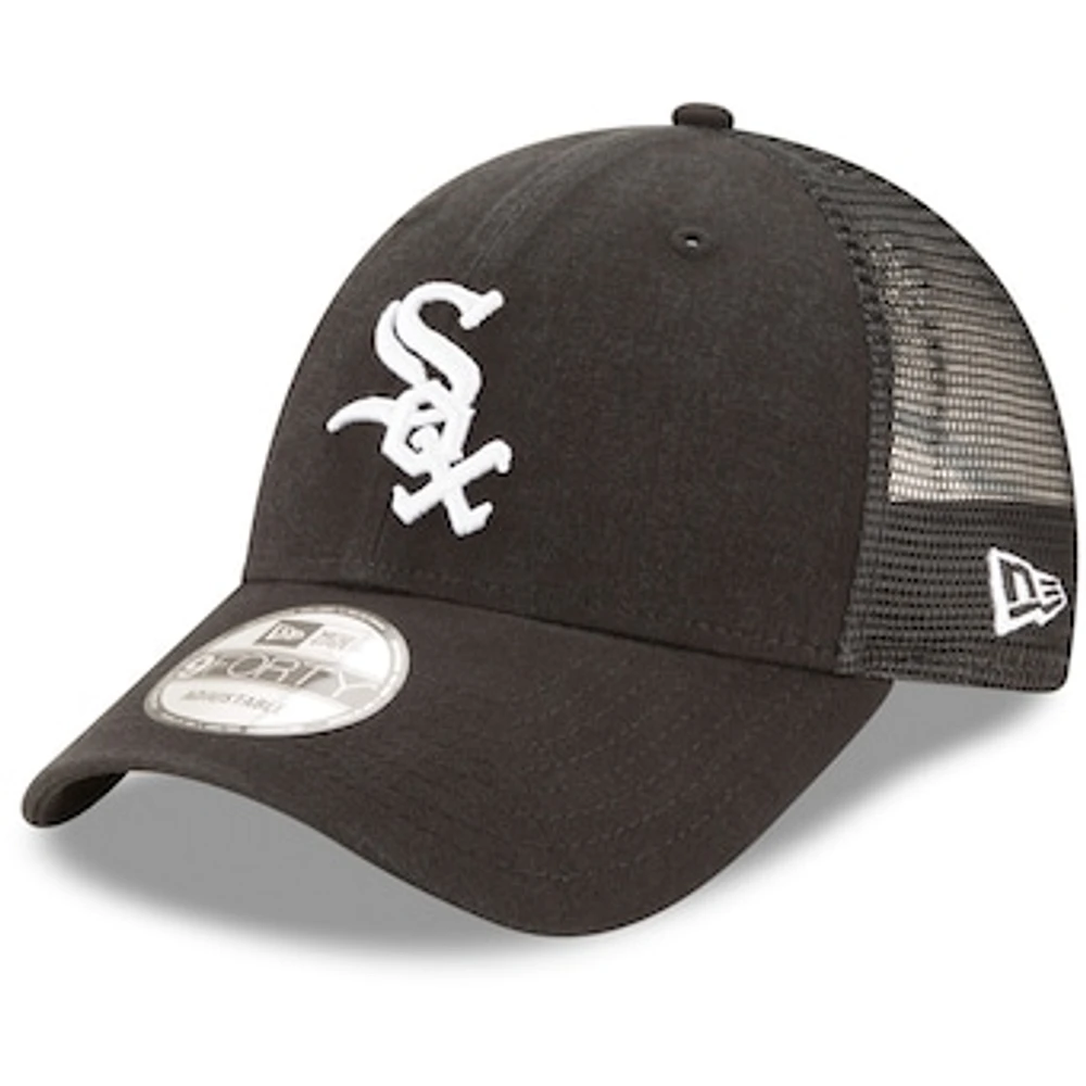 Men's New Era Black Chicago White Sox Trucker 9FORTY Adjustable Snapback Hat