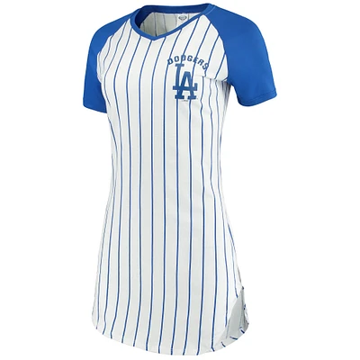 Women's Concepts Sport White Los Angeles Dodgers Vigor Pinstripe Nightshirt