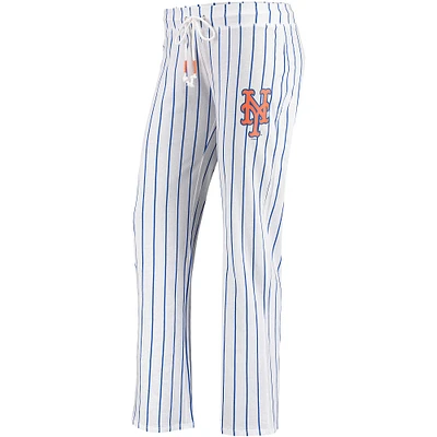 Women's Concepts Sport White New York Mets Vigor Pinstripe Sleep Pant