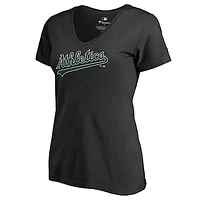 Women's Black Athletics Hometown Collection Turn Back The Clock V-Neck T-Shirt