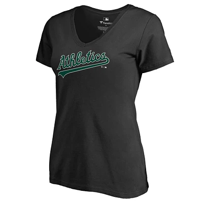 Women's Black Athletics Hometown Collection Turn Back The Clock V-Neck T-Shirt