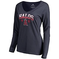 Women's Navy Los Angeles Angels Hometown Collection Halos Long Sleeve T-Shirt